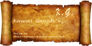 Kenesei Gusztáv névjegykártya